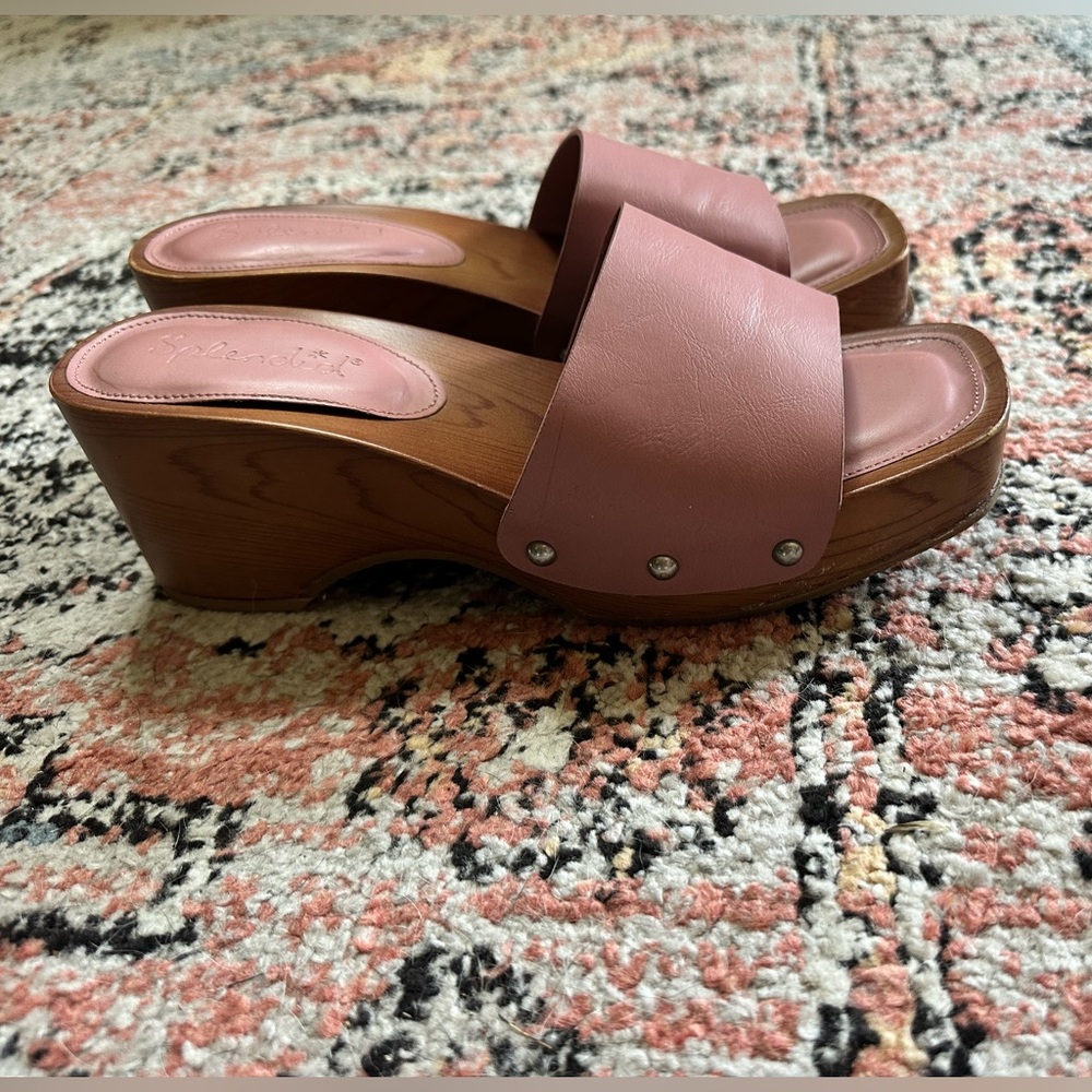 Splendid Brexlee square toe Platform Clogs 9.5 - image 5